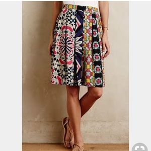 Anthropologie multi colored printed unique skirt